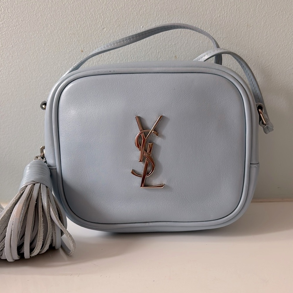 Saint Laurent YSL Blogger Bag - Light Pastel Blue - Authentic